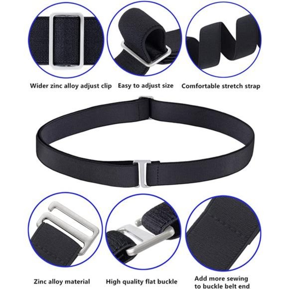 Ginwee 6 Pack Invisible Belts, No Show Adjustable Elastic Belts with Flat Buckle main image 5